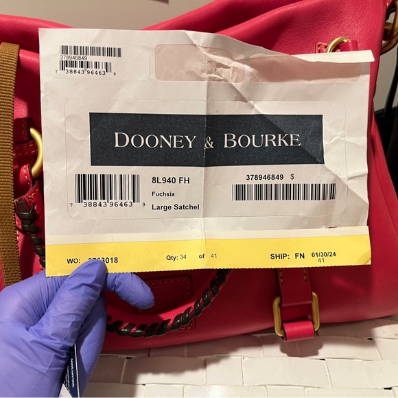 Dooney & Bourke Florentine Large Fuchsia Satchel - Picture 7 of 15